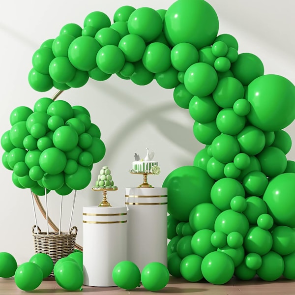 129 stk. grønne balloner i forskellige størrelser 18 12 10 5 tommer grøn latex ballonbue til maskefest dekorationer fødselsdag baby shower bryllup Green