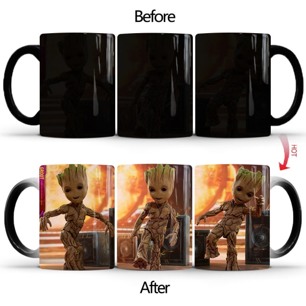 I'm Groot Kaffe Kopp Morphing Changing Color Cup