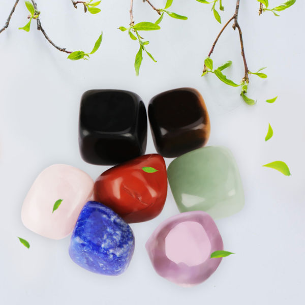 7PCS Naturlig Kristall Healing Tumbled Stones Set Yoga Chakras Energistener