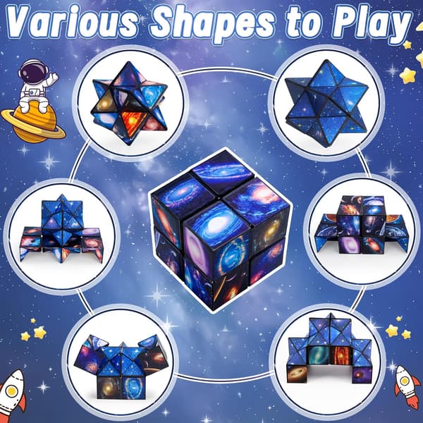 Infinity Cube Fidget Toy - Solsystemet Rom Magisk Kube for Barn 6-11, Smarte Puslespill for 8-12 År Gamle Gutter Jenter, Autisme Reis