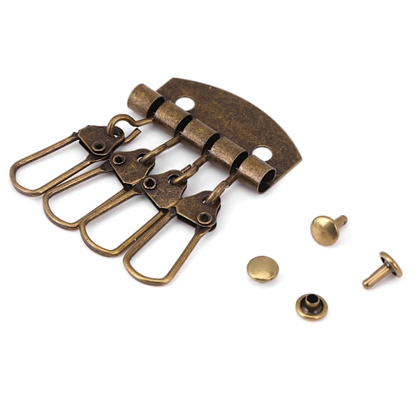 30 stk./sæt Retro nøgleringspung nøglering række arrangør Diy læderhåndværk tilbehør (4 kroge)