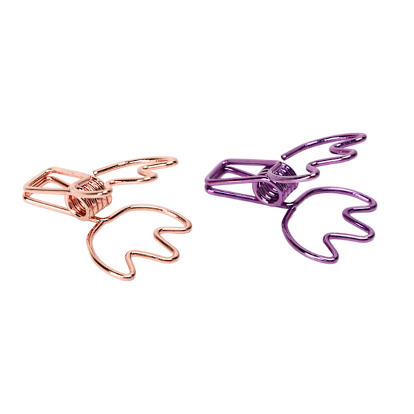 100 stk. Binder Clips Rose Gold Lilla Krone Form Stærk Klemmekraft Papirklemmer Hule Binder Clips til Billetter