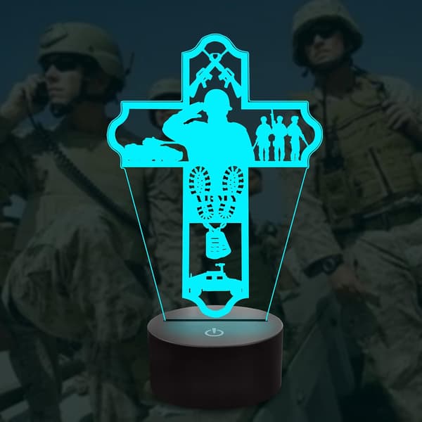 3D Natlampe til US Army Militær, 16 Farver Skift Smart