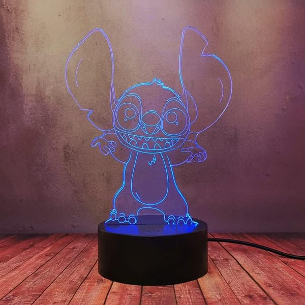 MengXing Lilo Stitch LED Stemningslampe Glad Stitch Teddy Monste