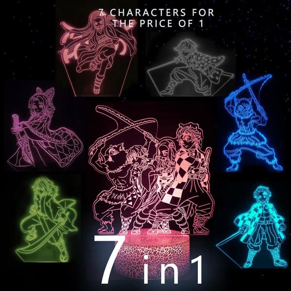 Anime Nattlampe Anime Figur Akrylfigurer 3D Illusjon
