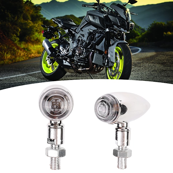 2 st Motorcykel Kula Blinkerslampa Indikatorlampa Modifieringstillbehör Silver Transparent Skydd
