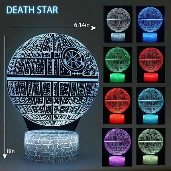 4-pak 3D Natlampe 3D Led Star Wars Lampe Illusionslampe 7