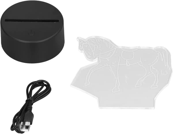 Natlampe, Hesteform 3D-lys 7 Farvejustering LED Nig