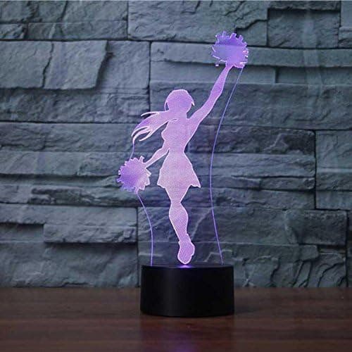 3D Nyhed Cheerleader Natlampe Touch Bord Skrivebord Optisk