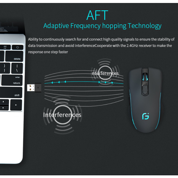 Trådlös bluetooth-mus laddning dual-mode bärbar dator skrivbord c