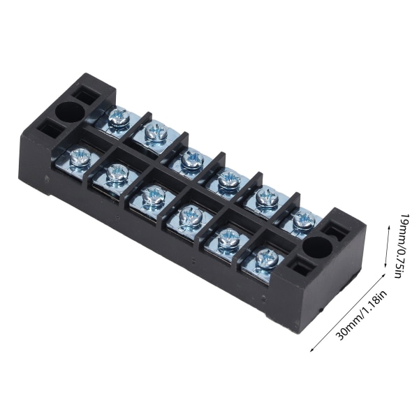 4stk Wire Barrier Block Terminal Strip Profesjonell høystrøm TB Fast skrueklemme Terminalblokker Strip 600V 25A 6 Bits (2506)