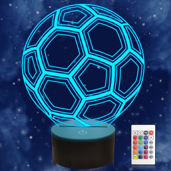 Nattlampa för fotboll för pojkar. Fotboll 3D Illusion Lampor Bedsi