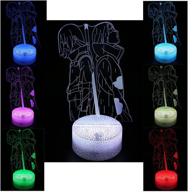 3D Anime Natlampe - LED Illusionslampe og 16 Farveskift