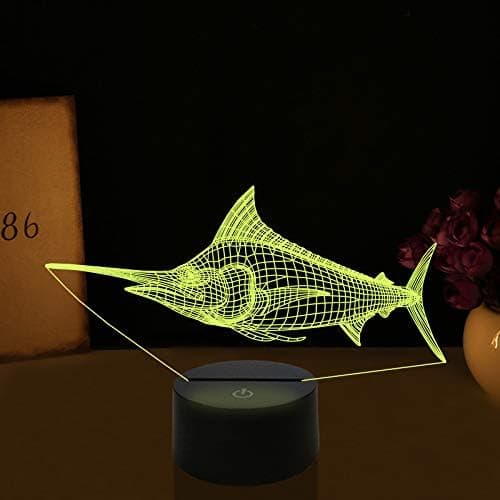 Valtameren merieläimet 3D-lamppusarjat, Delfiini, Marlin, Hai, Valas 3