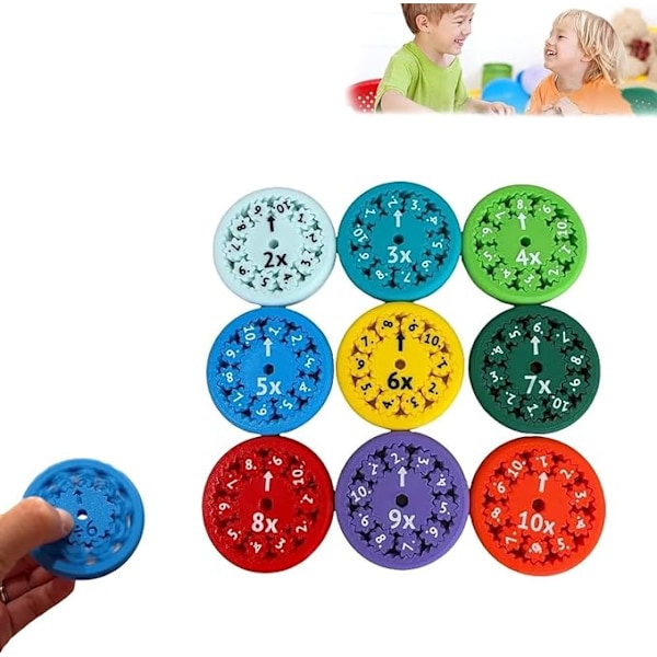 Matematik Fidget Spinners, Matematik Fakta Fidget Spinners Multiplikation Praksis Matematik Legetøj, Nummer Fidget Legetøj, Multiplikationsspil Spinners til Børn Multiply and divide 9 PCS