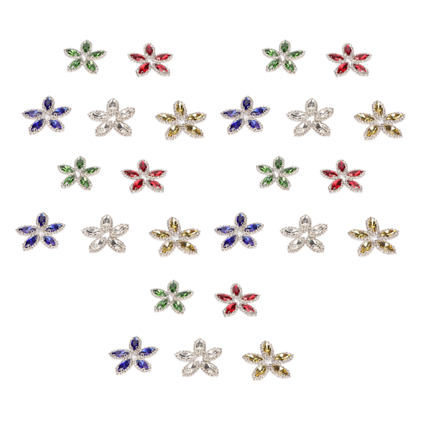 25 stk fargerike glass-rhinestones DIY sy rhinestones for klær vesker sko dekorasjon