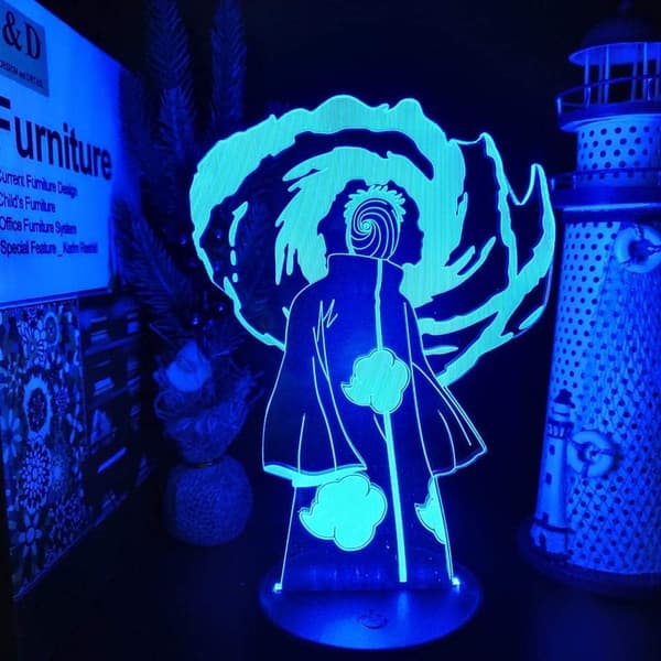 Naruto Kakashi Uchiha Sasuke 3D Illusjon Nattlys Lampe Sm