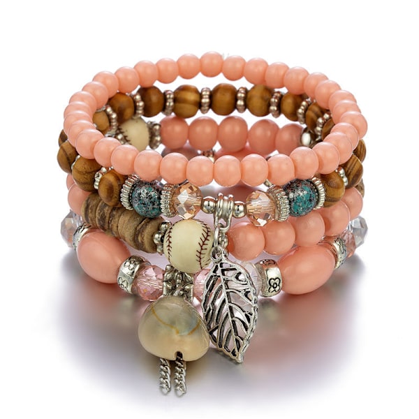 6 Set Bohemian Armband, Kristallpärlade Armband, Charm Str