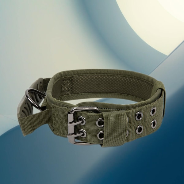 Hundhalsband med handtag-taktisk halsband för Small Medium Larg Green M