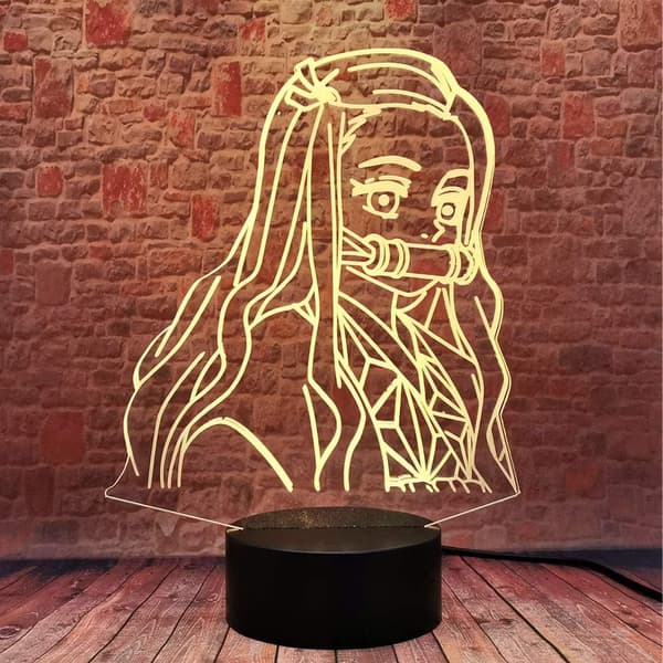 Kamado Nezuko 3D Illusjon Demon Slayer Merchandise Nattlys LED