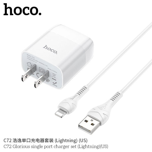 Hoco C72 Haoyi enkelportsladdare lämplig för Apple univer