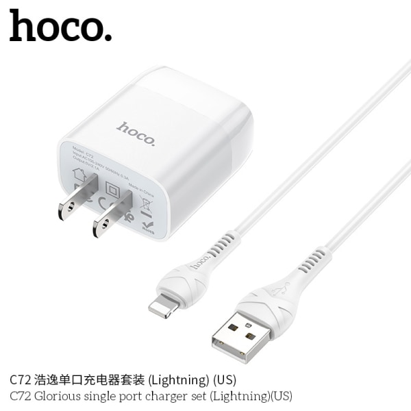 Hoco C72 Haoyi enkelportsladdare lämplig för Apple Univer