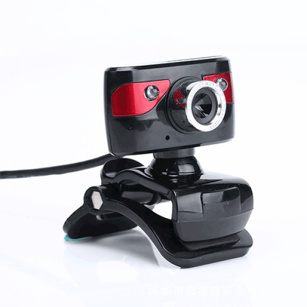 360 graders roterande webbkamera, körfri datorkamera, LED