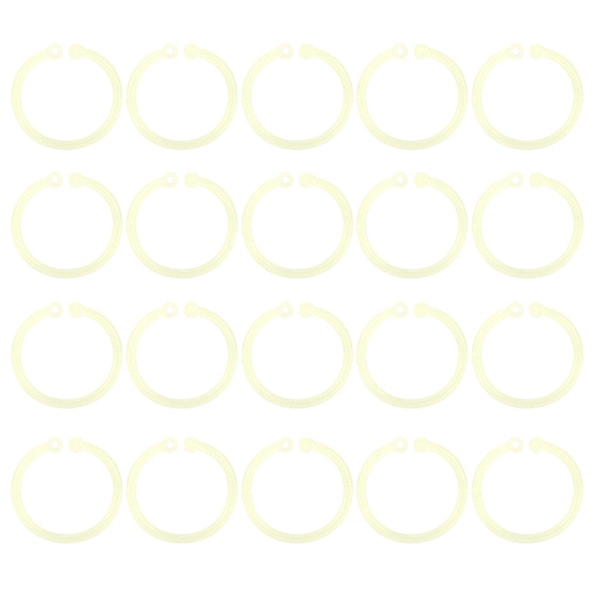 20 stk. Plastikringe Transparente Fleksible Løsblad Bogbinderinge til Skole Hjemmekontor Kort Dokument NotebookGul