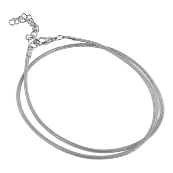 100 st vaxade halsbandssnöre justerbar längd DIY produktionsrep halsband för smyckestillverkning grå