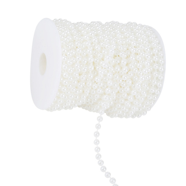 25m/rulla Hiontahelmi Langat Helmet Garland String DIY Hääkoriste 6mm(valkoinen)