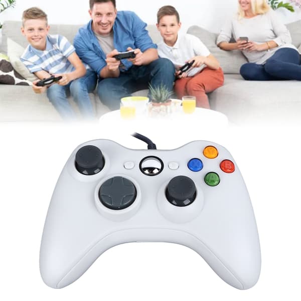 Kablet controller - Plug and Play - Nøjagtig kontrol - Ergonomisk design - Spilcontroller til pc - Hvid