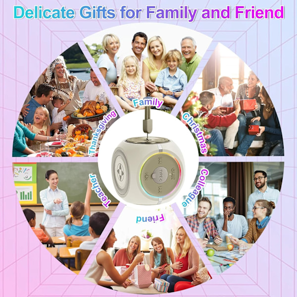 Liten Bluetooth-högtalare, Mini Portabel Roterande Trådlös Högtalare, Coola Teknikprylar och Färgglada Ljus, Perfekt Present till Män och Kvinnor Green