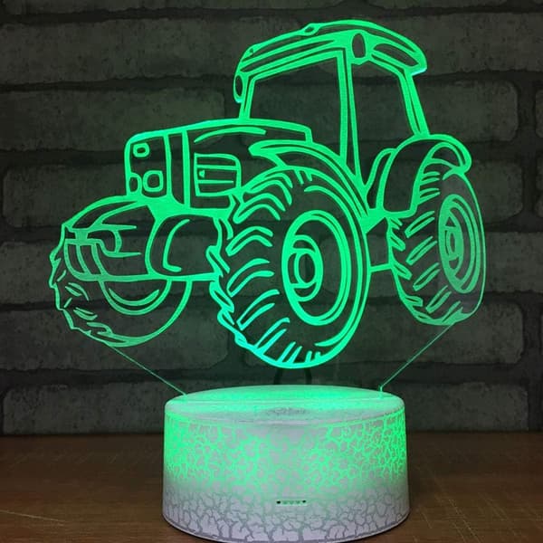 3D Kreative Gaver Traktor LED Lampe Abstrakt Optisk Illus