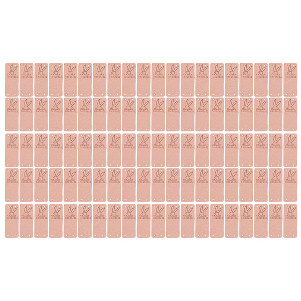 100 stk. håndlavede etiketter i mikrofiber - holdbare, klare tryk, glatte, praktiske, prægede etiketter Pink