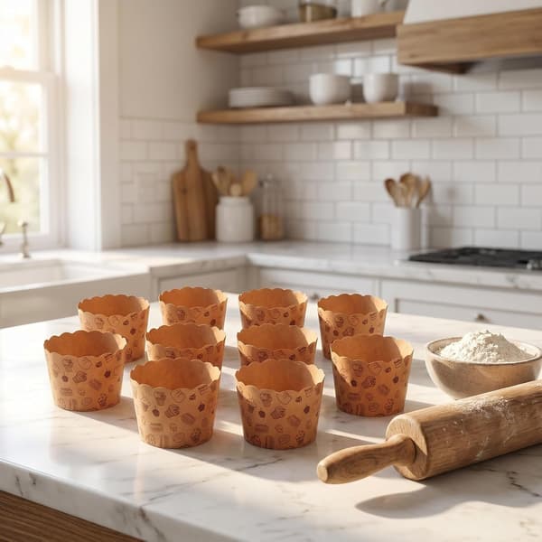 50 STK kraft bakekopper, non-stick, solide for hjemmebaking og dessertutstilling til fest