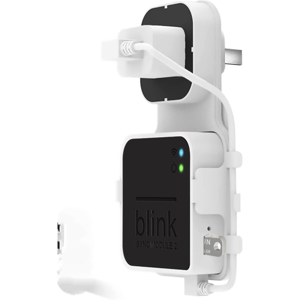 4 kpl pistorasiaseinäkiinnikettä Blink Sync Module 2:lle, säästää tilaa ja helppo siirtää kiinniketeline Blink Outdoor Indoor -turvakameralle (Blink Sync Mo