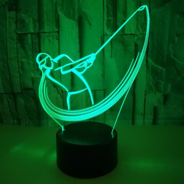 Spil Golf Natlampe, 3D Illusion LED Lampe, 7 Farver Dæmpbar
