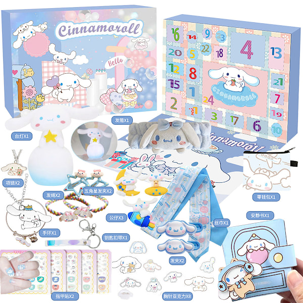 2024 Ny Julekalender Cinnamon Dog Kalender Blind Box, 24 Dages Jule Nedtælling Gave, Julekalender Overraskelse Julegave til Børn Cinnamon Dog