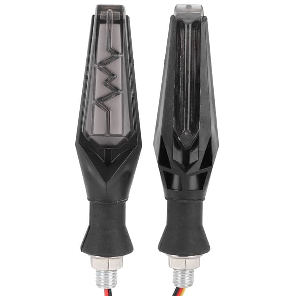 2 stk Motorsykkel LED Blinklys Dynamisk IPX66 Vanntett Universal M10 Blå og Gul Lys