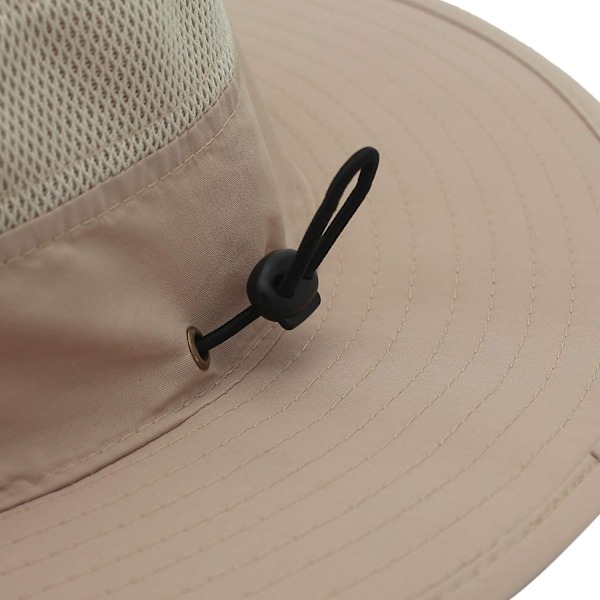 Hatt för män med solskydd UPF 50+ bred brätte hinkhatt vindtät fiske Milk Khaki