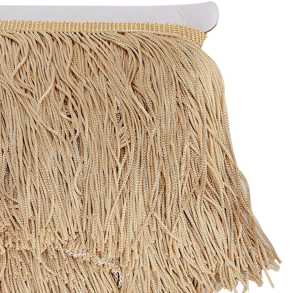 10yd 14cm Lang Frynser Latin Kjole Kvaster Polyester Blonder Trim Bånd Sy Scene DIY Gardin Beklædning TilbehørLyse Kaffe