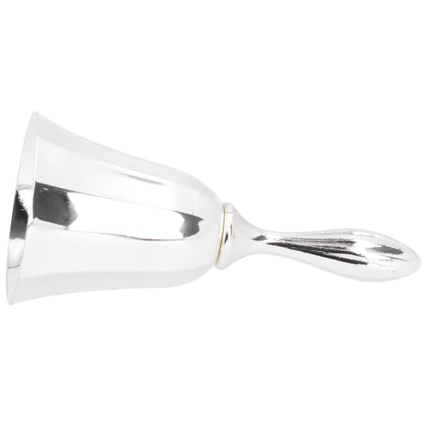 Handklocka i zinklegering, middagsklocka, ringklocka för jul, sängliggande, funktionshindrade patienter (silver)