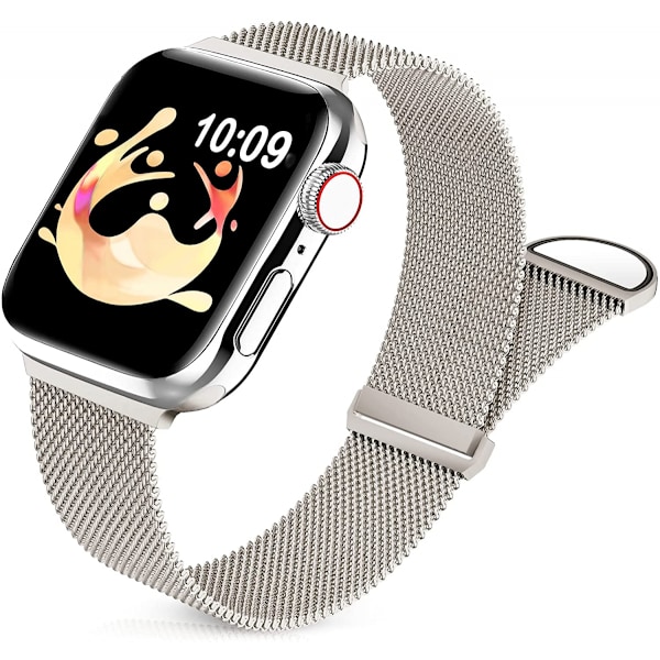 Metallband i rostfritt stål kompatibelt med Apple Watch-band 38 mm 40 mm 41 mm, justerbar loop med magnetisk armband för iWatch Series 7 6 5 4