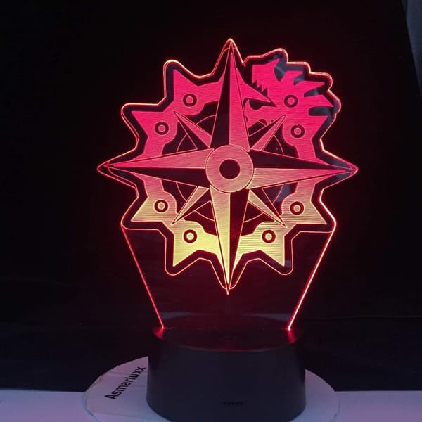 Anime Lamp Illusion Light LED Nattlampa Escanor Seven