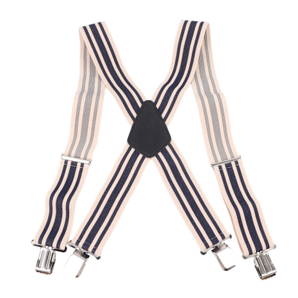 4 Clips Suspenders Stylish Stripe Widen Adjustable Elastic Band Men X Back Suspenders for Costume Accessories