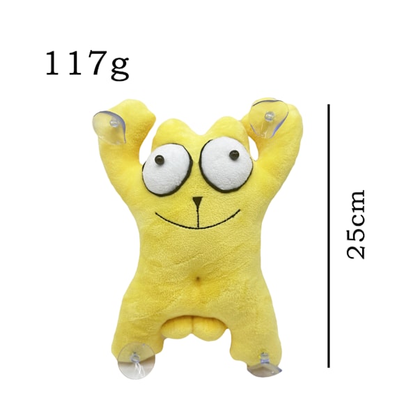 2024 Uusi autolasinen imukuppi kupoli kissan lelu pehmolelu nukke, pehmeä täytetty eläinnukke lapsille, loistava syntymäpäivä joulu halloween valinta pojille tytöille Yellow