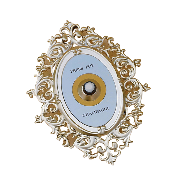 Utsmyckad Champagne-ringklocka - Tryck för Champagne-service, Elegant Väggmonterad Design för Evenemang & Gästfrihet