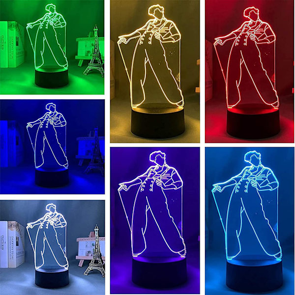 3D Illusion Natlampe Harry & Styles Sengelampe Gave til
