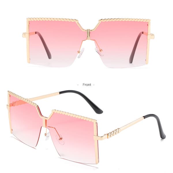 Mote Dame Metall Legering Halv Ramme 100% UV-beskyttelse Sol