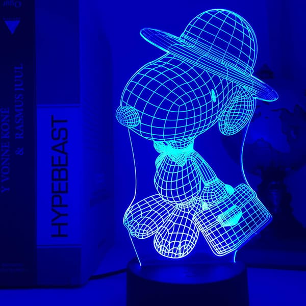 3D Nattlampe Original god Snoopy Stitch 16 Fargeendringer